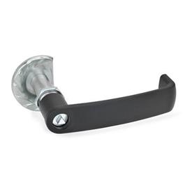 GN 119.3 Chiusure con maniglia a ponte per armadi Tipo: DK - con triangolo<br />Finitura: SW - Nero, RAL 9005, finitura strutturata