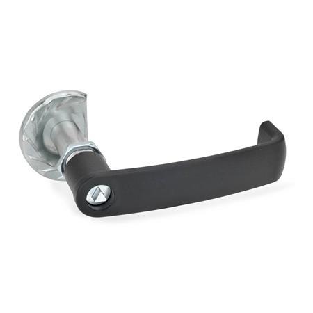 Loquets avec poignée étrier GN 119.3: Zinc moulé sous pression, anipulation par clés à douille