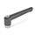 GN 300.1 Adjustable Hand Levers, Zinc Die Casting, Insert Stainless Steel, with Internal Thread / Reamed Hole Color: SZ - Black, RAL 9005, silk finish
