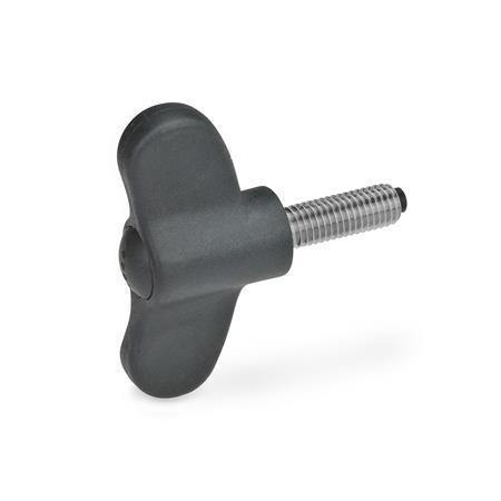 GN 633.10 Chiavette di serraggio con perno in plastica Colore della calottina: DSG - grigio-nero, RAL 7021, finitura mat