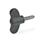 GN 633.10 Vis papillon, plastique, goujon fileté inox, pivot en plastique Couleur du capuchon: DSG - gris foncé, RAL 7021, finition mat