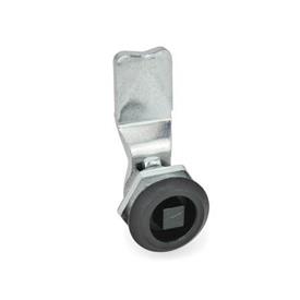 GN 115 Latches, Operation with Socket Keys, Housing Collar Black Type: VK8 - With square spindle