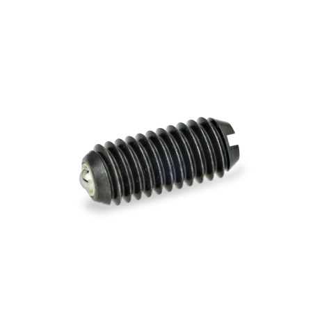 Pressori a molla GN 615.8: Acciaio, sfera con cuscinetto a frizione, con intaglio