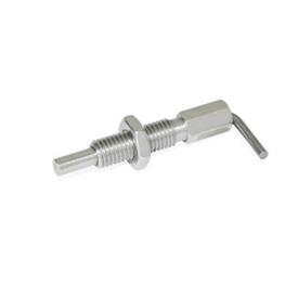 GN 7017 Stainless Steel Indexing Plungers Type: BK - Without rest position, with lock nut<br />Material: NI - Stainless steel