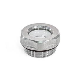 GN 743.10 Ölschaugläser, Edelstahl 1.4404 (A4), temperaturbeständig bis 180 °C Form: AK - mit Kunststoff-Reflektor