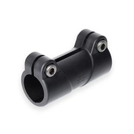 GN 242.9 Tube Connectors, Plastic Color: SW - Black, RAL 9005, matte finish