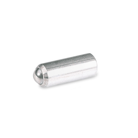 Posicionadores de muelle GN 614.3: Acero inoxidable, sin rosca, con esfera