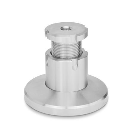 GN 360 Stainless Steel Leveling Sets Material: NI - Stainless steel
Type: A - Without lock nut
Foot diameter d<sub>1</sub>: 79
