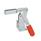 GN 812 Toggle Clamps, Steel, Operating Lever Vertical, with Dual Flanged Mounting Base Type: AV - Forked clamping arm, with two flanged washers