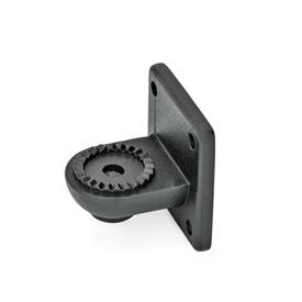 GN 272 Swivel Clamp Connector Bases, Aluminum Type: AV - With external serration<br />Finish: SW - Black, RAL 9005, textured finish