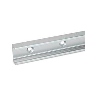 GN 2422 Cam Roller Linear Guide Rails Type: XV - Fixed bearing rail, with mounting hole for countersunk screw