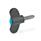 GN 633.10 Vis papillon, plastique, goujon fileté inox, pivot en plastique Couleur du capuchon: DBL - bleu, RAL 5024, finition mat