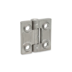 GN 237.3 Heavy Duty Hinges, Stainless Steel AISI 316 Type: B - With Bores for Countersunk Screws and Centering Attachments<br />Finish: GS - Matte shot-blasted finish