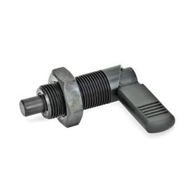 GN 612 Cam Action Indexing Plungers, Steel Type: BK - With plastic cap, with lock nut