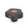 GN 5337.2 Star Knobs with Colored Cover Caps, Plastic, Bushing Brass Type: E - With cover cap (threaded blind bore)
Color of the cover cap: DOR - Orange, RAL 2004, matte finish