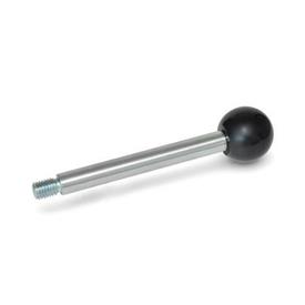 GN 310 Gear Lever Handles, Steel Type: A - Ball knob DIN 319<br />Finish: ZB - Zinc plated, blue passivated