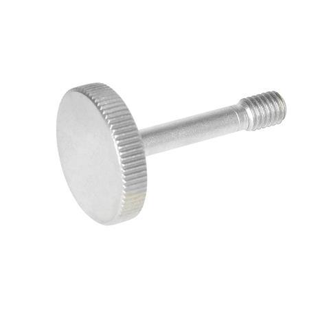 GN 653.2 Stainless Steel Knurled Screws with a Thin Shank for Loss Prevention 