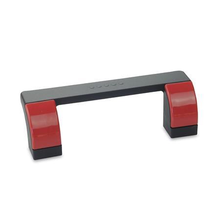 GN 630.1 Cabinet U-Handles, Plastic Color of the cover cap: DRT - Red, RAL 3000, shiny finish