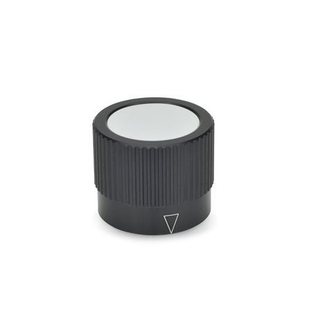 GN 726.1 Control Knobs, Aluminum, Black Anodized Type: A - With arrow
Identification no.: 1 - With grub screw