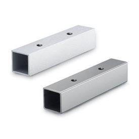 GN 990.1 Construction Tubes with Locking Holes for Locking Slide Units GN 134.7 / GN 147.7, Aluminum / Stainless Steel 