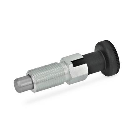 GN 717 Indexing Plungers, Steel, with Knob, with and without Rest Position Type: C - With rest position, without lock nut