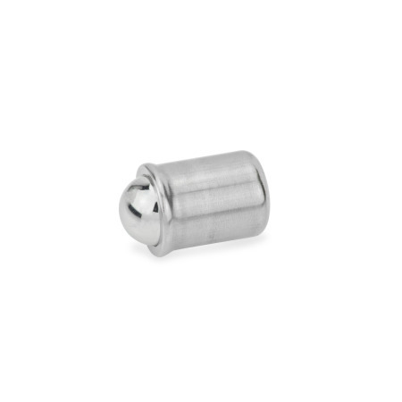 Posicionadores de muelle GN 614: Acero inoxidable, tipo de montaje a presión, con esfera