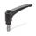 GN 603.1 Adjustable Hand Levers, Plastic, Threaded Stud Stainless Steel, with Releasing Button Color (Releasing button): DSG - Black-gray, RAL 7021, shiny finish