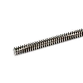 GN 103 Trapezoidal Lead Screws, Steel / Stainless Steel, Single- or Multi-start Material: NI - Stainless steel<br />Lead direction: LH - Left-hand thread