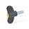 GN 633 Vis papillon, plastique, goujon fileté acier Couleur du capuchon: DGB - jaune, RAL 1021, finition mat