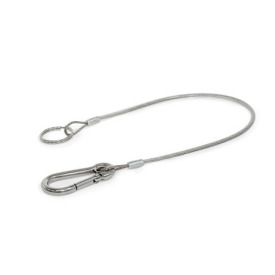 GN 111.2 Retaining Cables, Stainless Steel, with Carabiner and Key Ring Type: M - with carabiner and key ring<br />Color: TR - Transparent