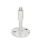 GN 23 Piedini di livellamento, acciaio INOX Tipo (base): D1 - Finitura tornita, con fondo in gomma, intarsiato, colore nero
Versione della vite: W - Con bussola regolabile, filettatura coperta e sede per chiave in basso