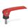 GN 927.4 Clamping Levers with Eccentrical Cam with Threaded Stud, Lever Zinc Die Casting Type: B - Plastic contact plate without setting nut
Color: R - Red, RAL 3000