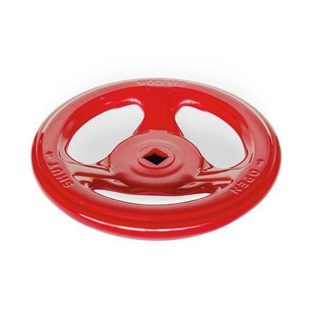 GN 227.7 Handwheels, Pressed Steel , for Valves Color: RTK - Red, RAL 3000