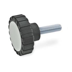 GN 7336 Knurled Screws, Plastic, with Threaded Stud Steel / Stainless Steel Material: ST - Steel