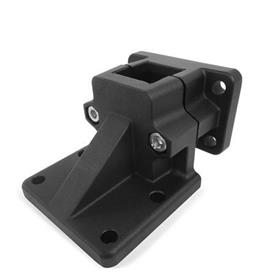 GN 171 Flanged Base Plate Connector Clamps, Aluminum d<sub>1</sub> / s: V - Square<br />Finish: SW - Black, RAL 9005, textured finish