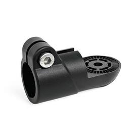 GN 276.9 Swivel Clamp Connectors, Plastic Type: IV - With internal serration<br />Color: SW - Black, RAL 9005, matte finish