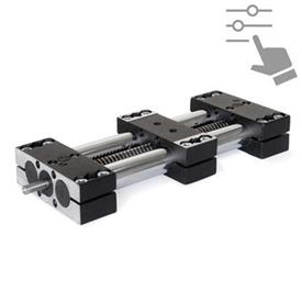 GN 4910 Double Tube Linear Actuators, Steel / Stainless Steel, with One Single Slider, Configurable 