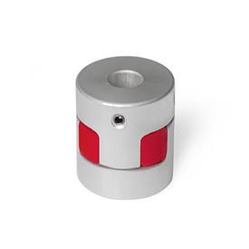 GN 2241 Elastomer Jaw Couplings with Grub Screw Bore code: B - Without keyway<br />Hardness: RS - 98 Shore A, red
