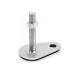 Leveling Feet, Stainless Steel AISI 316 L, with Fixing Lug, Drop Shape