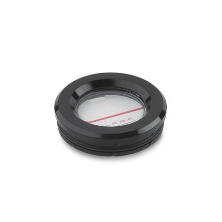 GN 545.2 Oil Sight Glasses, Plastic, without Thread Type: A - with reflector