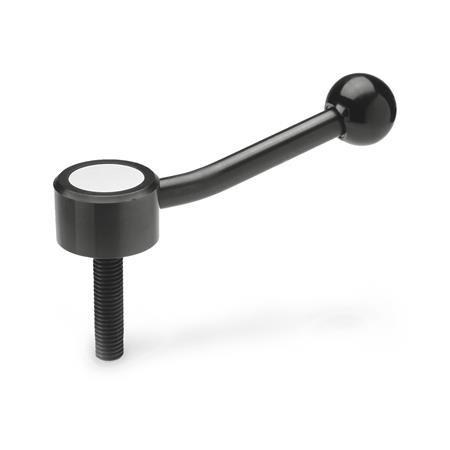 Flat Adjustable Tension Levers GN 125: Steel, with External Thread