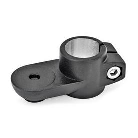 GN 274 Swivel Clamp Connectors, Aluminum Type: OZ - Without centring step (smooth)<br />Finish: SW - Black, RAL 9005, textured finish