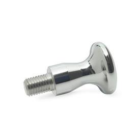 GN 75.5 Waist Shaped Stainless Steel Knobs Type: E - With threaded stud<br />Finish: PL - Highly polished