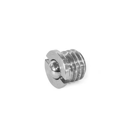 Federnde Druckstücke GN 616.2: Stahl / Edelstahl / Kunststoff, mit Bund, mit Kugel, mit Frontschlitz