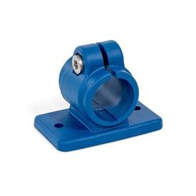 GN 146.9 Flanged Connector Clamps, Plastic Color: VDB - blue, RAL 5005, matte finish
