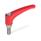 GN 602.1 Adjustable Hand Levers, Zinc Die Casting, Insert Stainless Steel, with External Thread Color: RS - Red, RAL 3000, textured finish