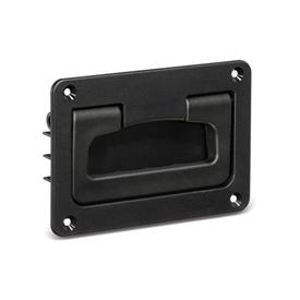 GN 825.2 Folding Handles with Recessed Tray, Plastic Color: SW - Black, RAL 9005, matte finish