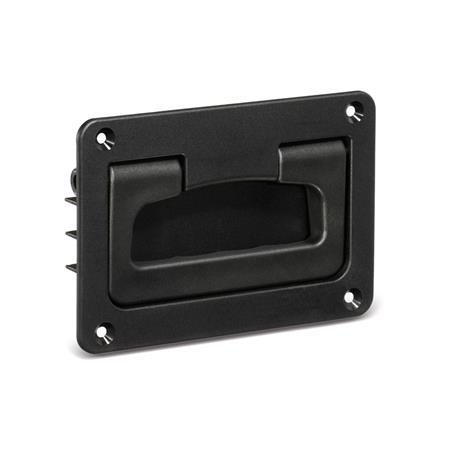 GN 825.2 Folding Handles with Recessed Tray, Plastic Color: SW - Black, RAL 9005, matte finish