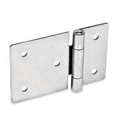 GN 136 Stainless Steel Sheet Metal Hinges, Horizontally Elongated Material: NI - Stainless steel
Type: B - With through-holes