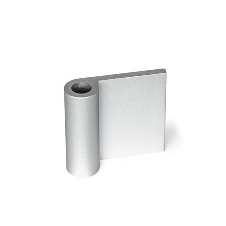 GN 2291 Hinge wings, for aluminum profiles / panel elements Type: AF - Exterior hinge wing
Coding: A - Without bores